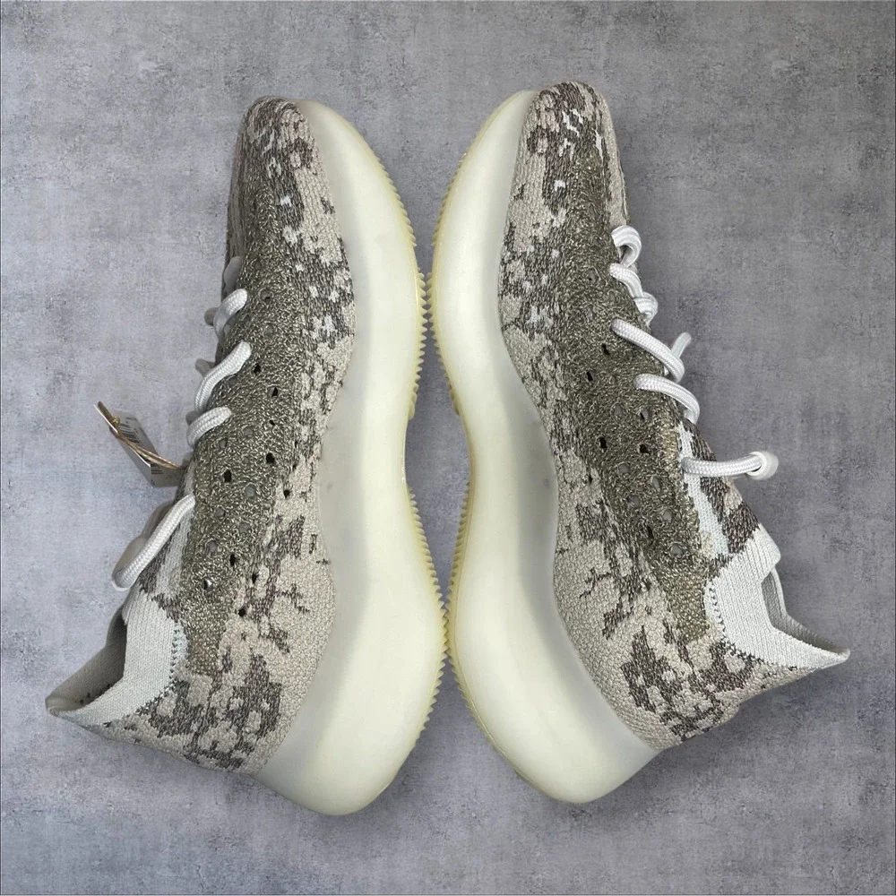 Adidas Yeezy Boost 380 Pyrite Sneakers Shoes Men's 5.5 Neutral Gray Primeknit